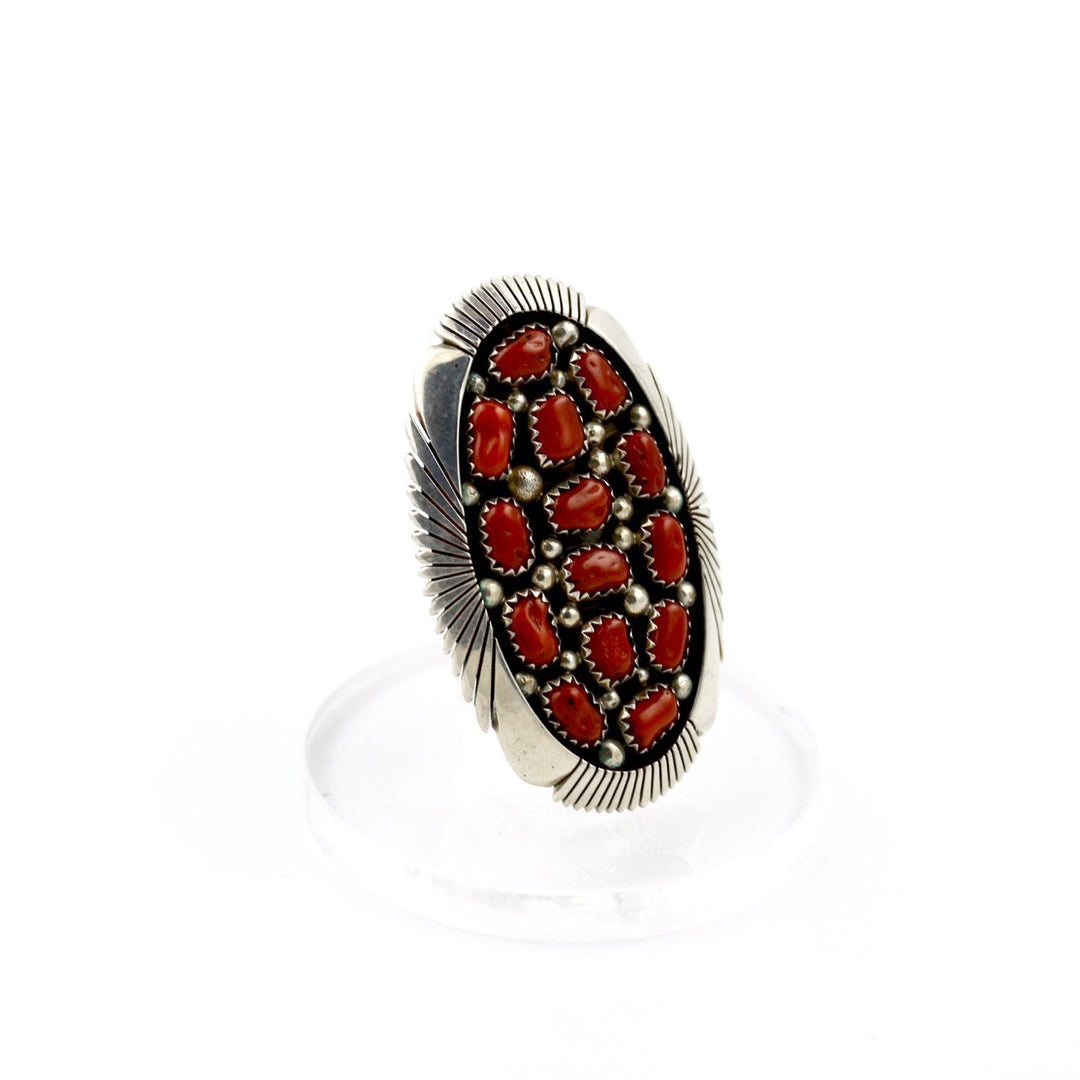 Cluster Red Coral Ring - Kingdom Jewelry