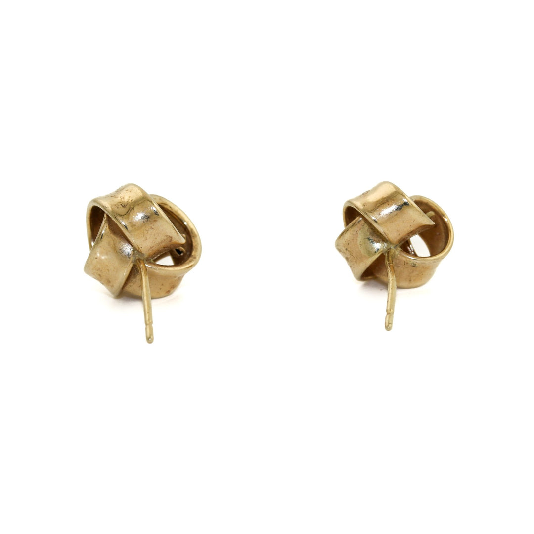 Elegant 10k Gold x Woven Ribbon Earrings - Kingdom Jewelry