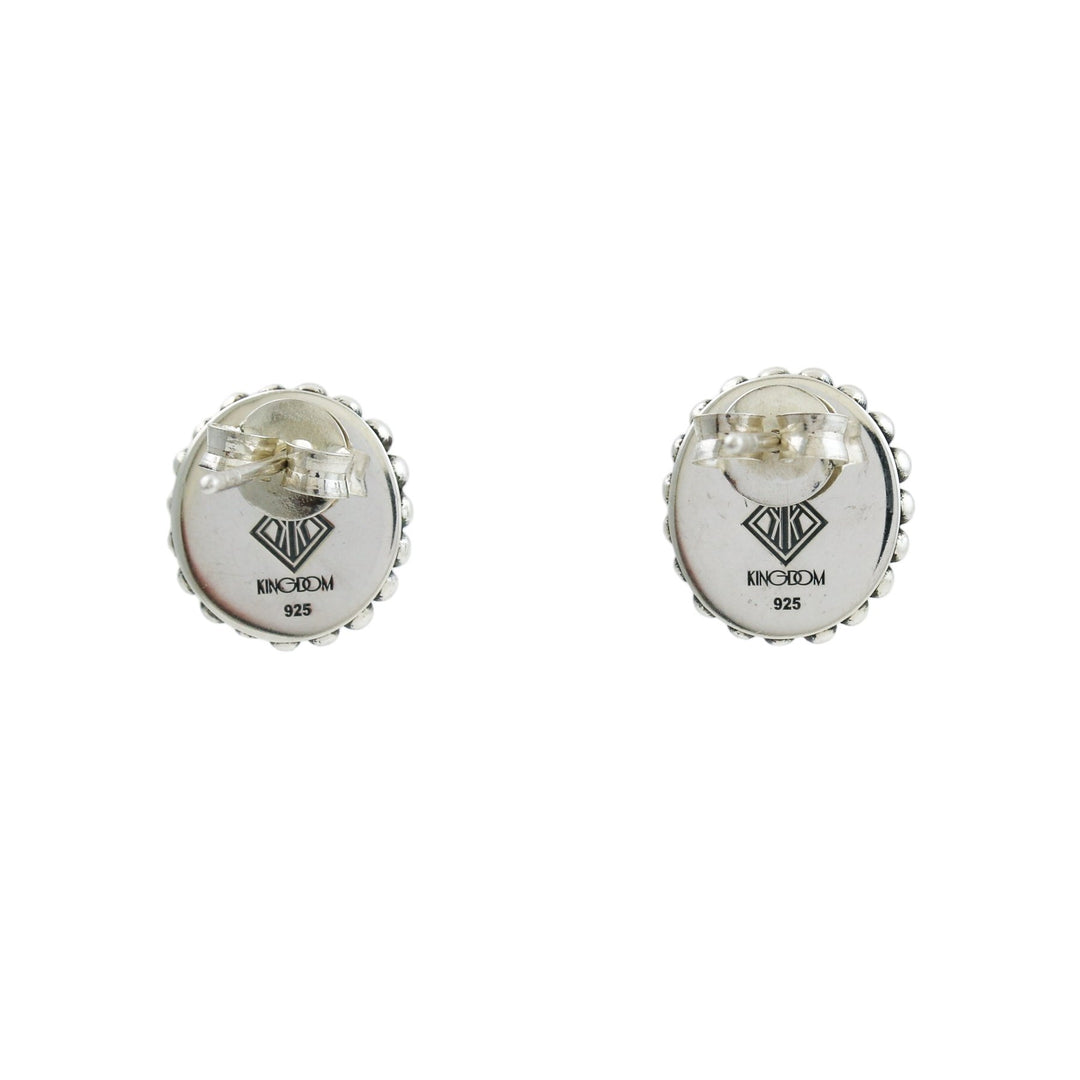 Granulated Silver Studs x Golden Hills Turquoise - Kingdom Jewelry