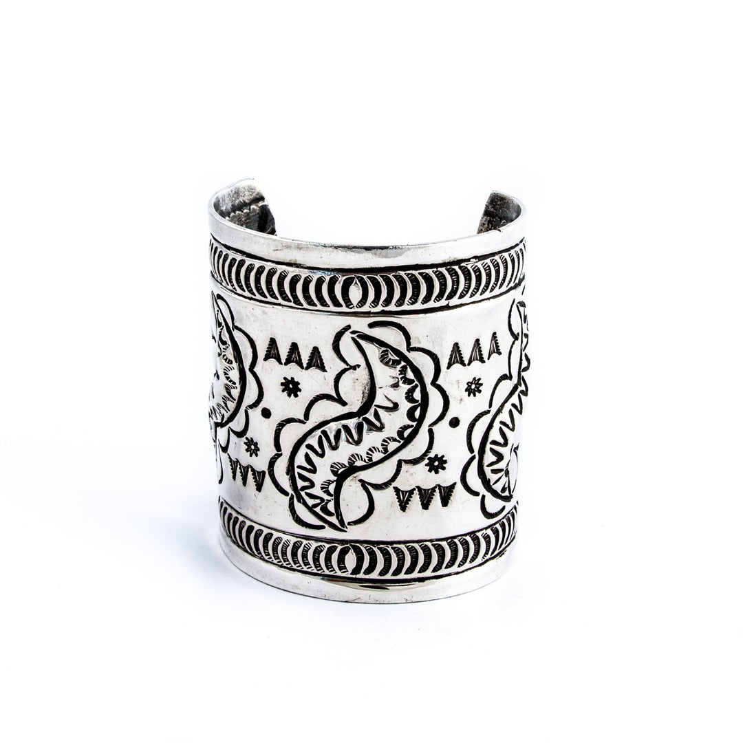 Heavy Stamped Repousse Cuff - Kingdom Jewelry