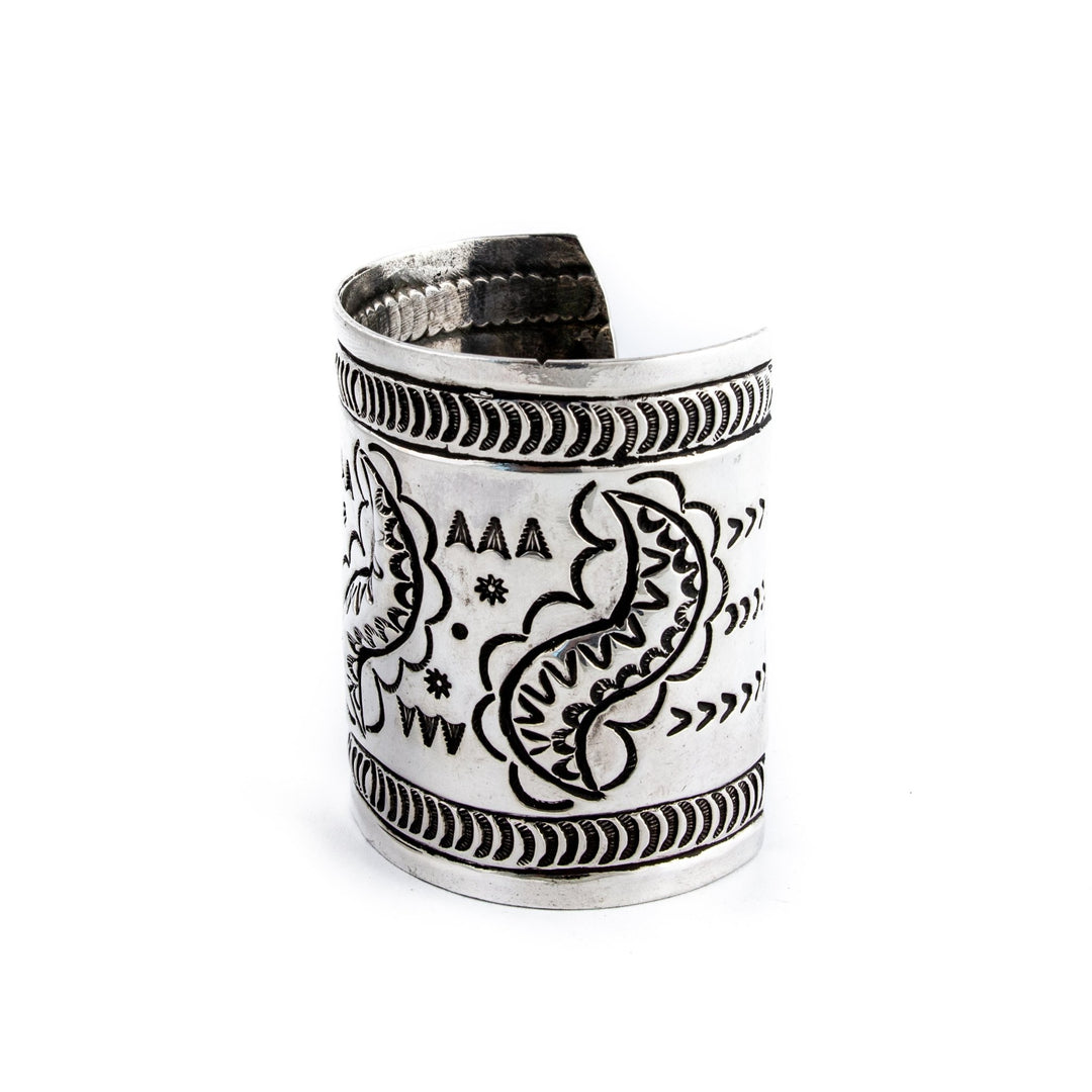 Heavy Stamped Repousse Cuff - Kingdom Jewelry