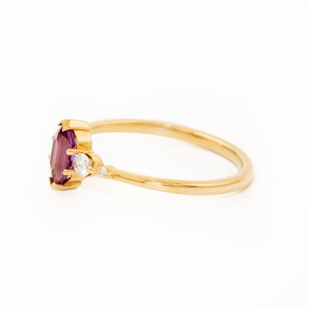 Mauve Sapphire & Diamond Engagement Ring - Kingdom Jewelry