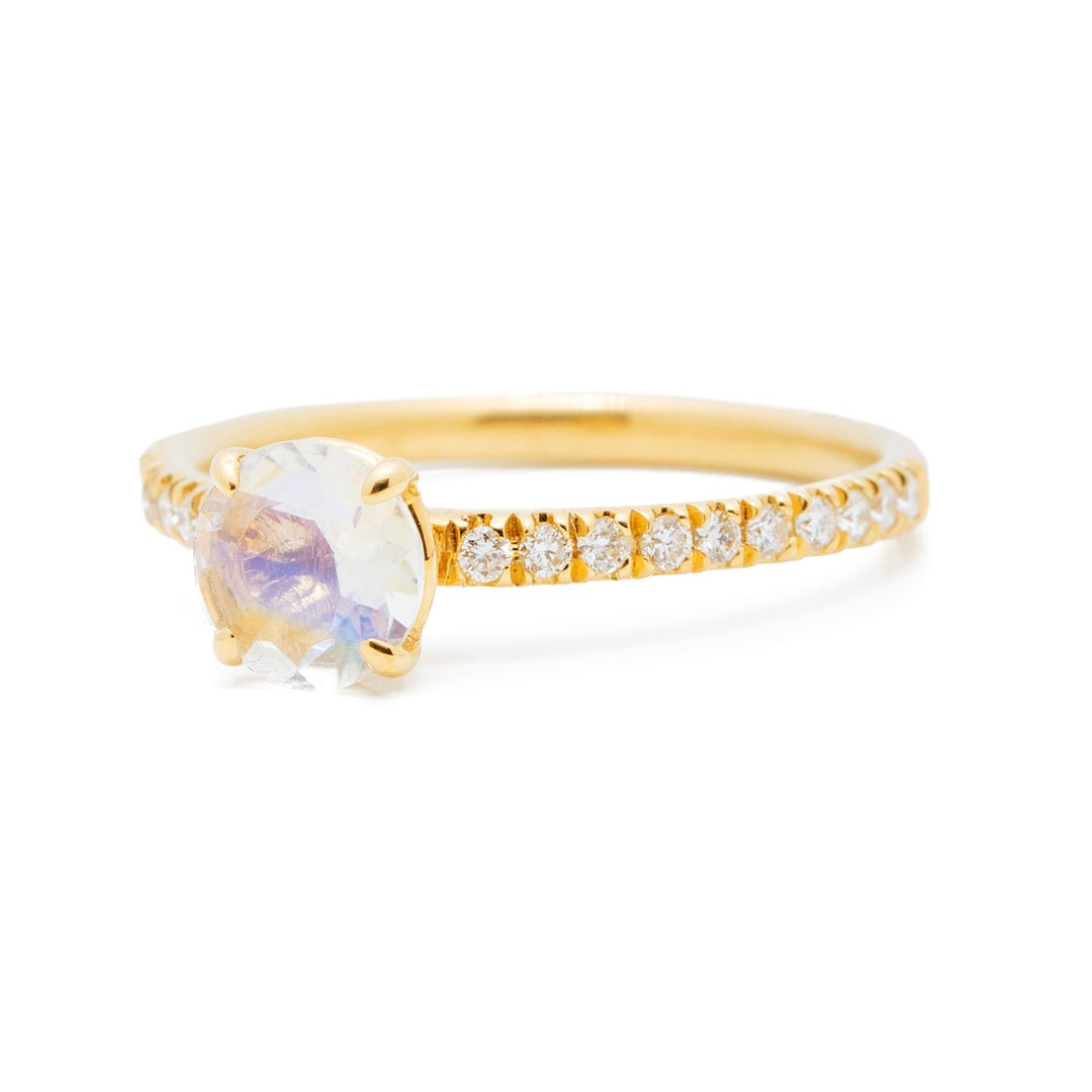Moonstone & Diamond Engagement Ring - Kingdom Jewelry