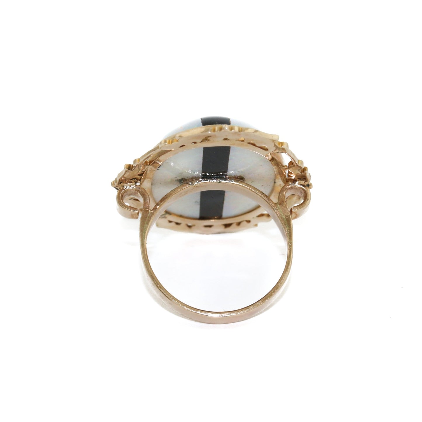 Opal x Jet x 10k Gold Ring 6 - Kingdom Jewelry