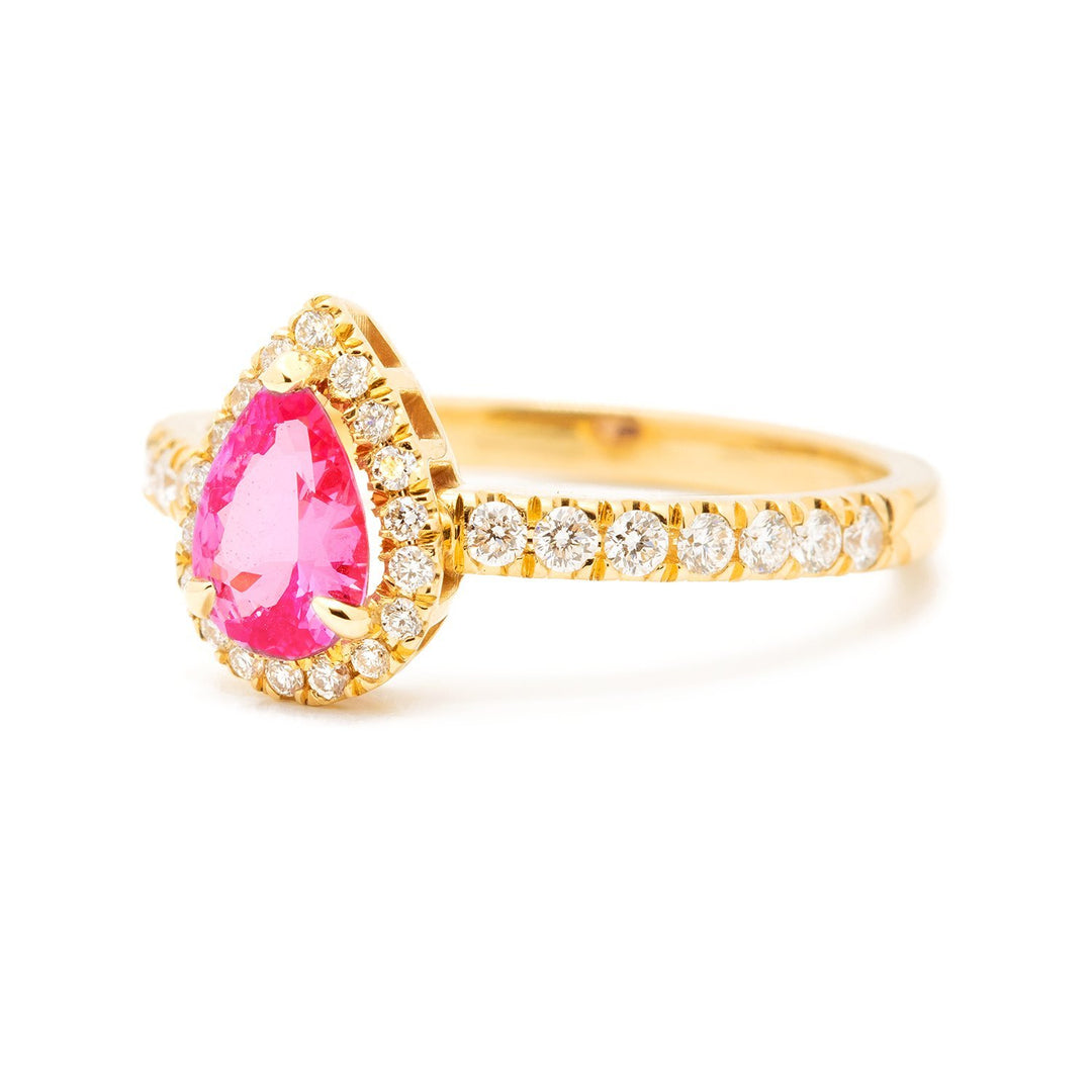 Pink Pear Engagement Ring - Kingdom Jewelry