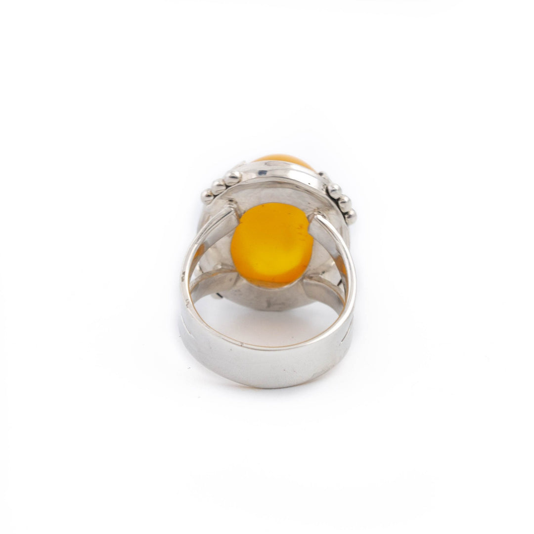 Rich Baltic Amber Ring b - Kingdom Jewelry