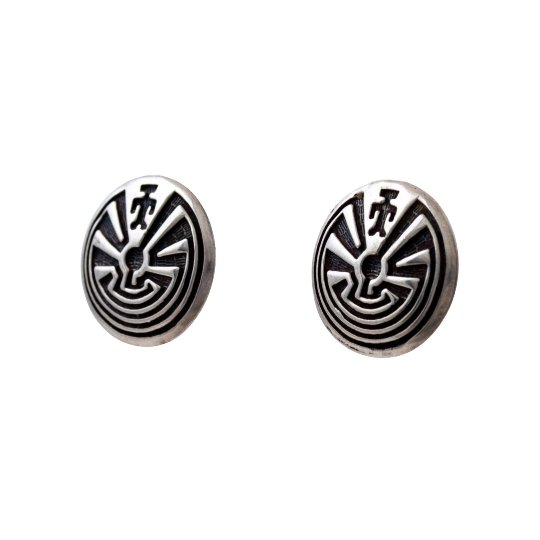 Oval 1970's Hopi Overlay popular Earrings