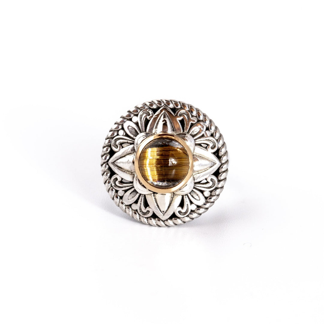 Rutilated Quartz Mandala Ring - Kingdom Jewelry