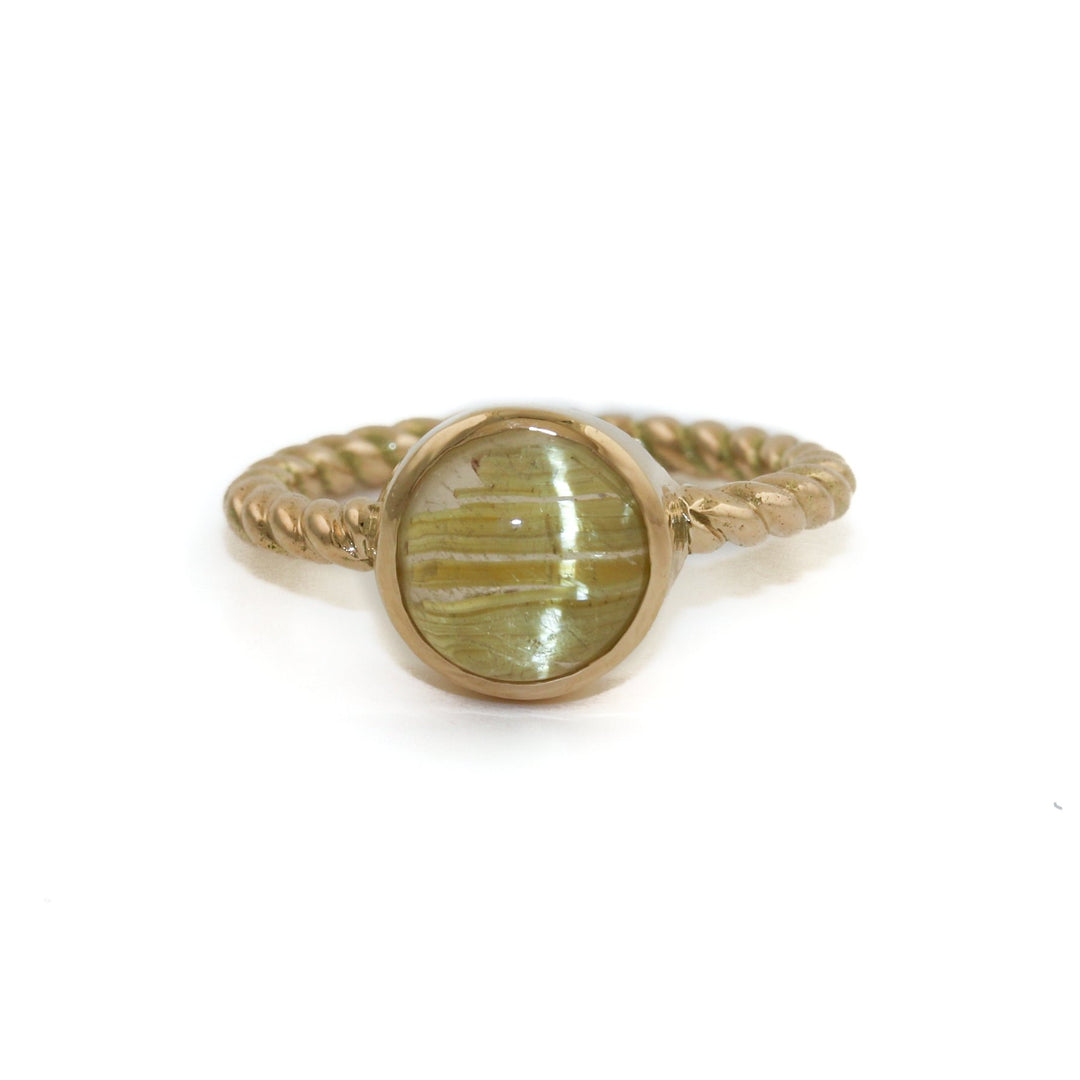 Rutilated Quartz Twisted Rope Ring - Kingdom Jewelry