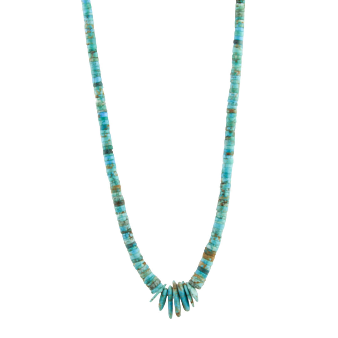 Santo Domingo Disc-Bead Heishi x Jacla Turquoise Necklace - Kingdom Jewelry