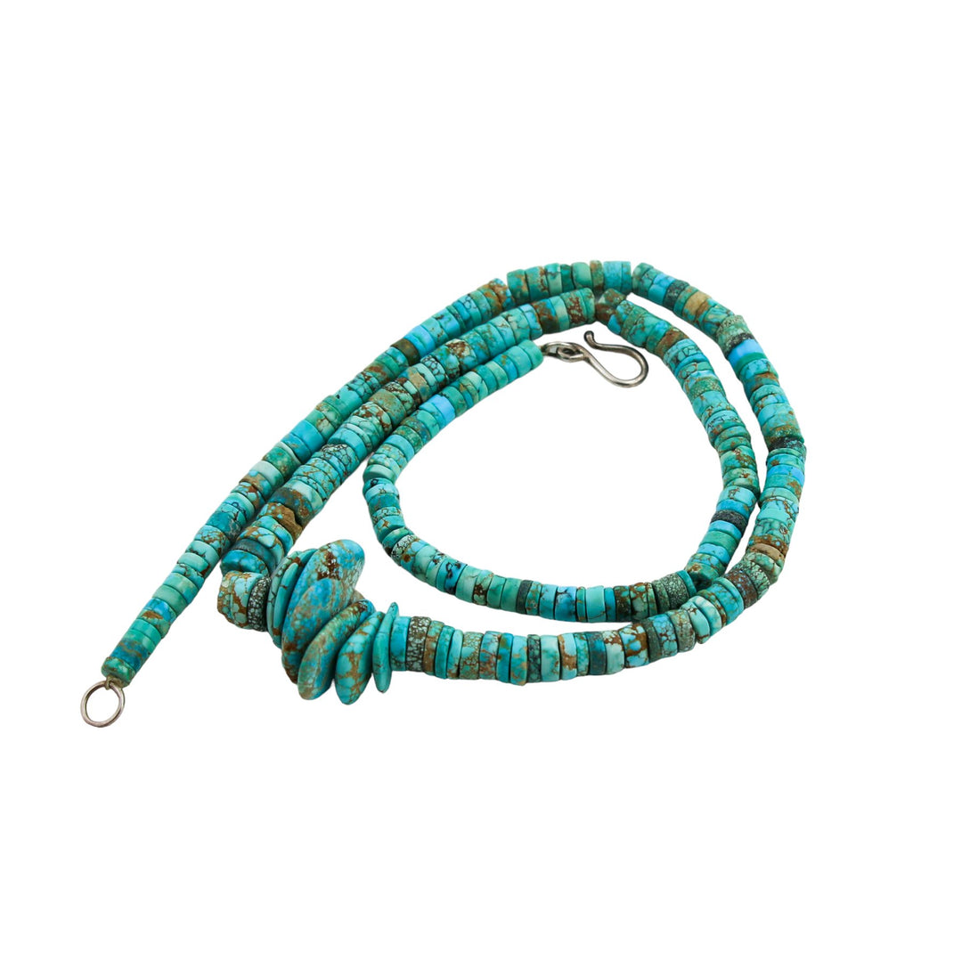 Santo Domingo Disc-Bead Heishi x Jacla Turquoise Necklace - Kingdom Jewelry