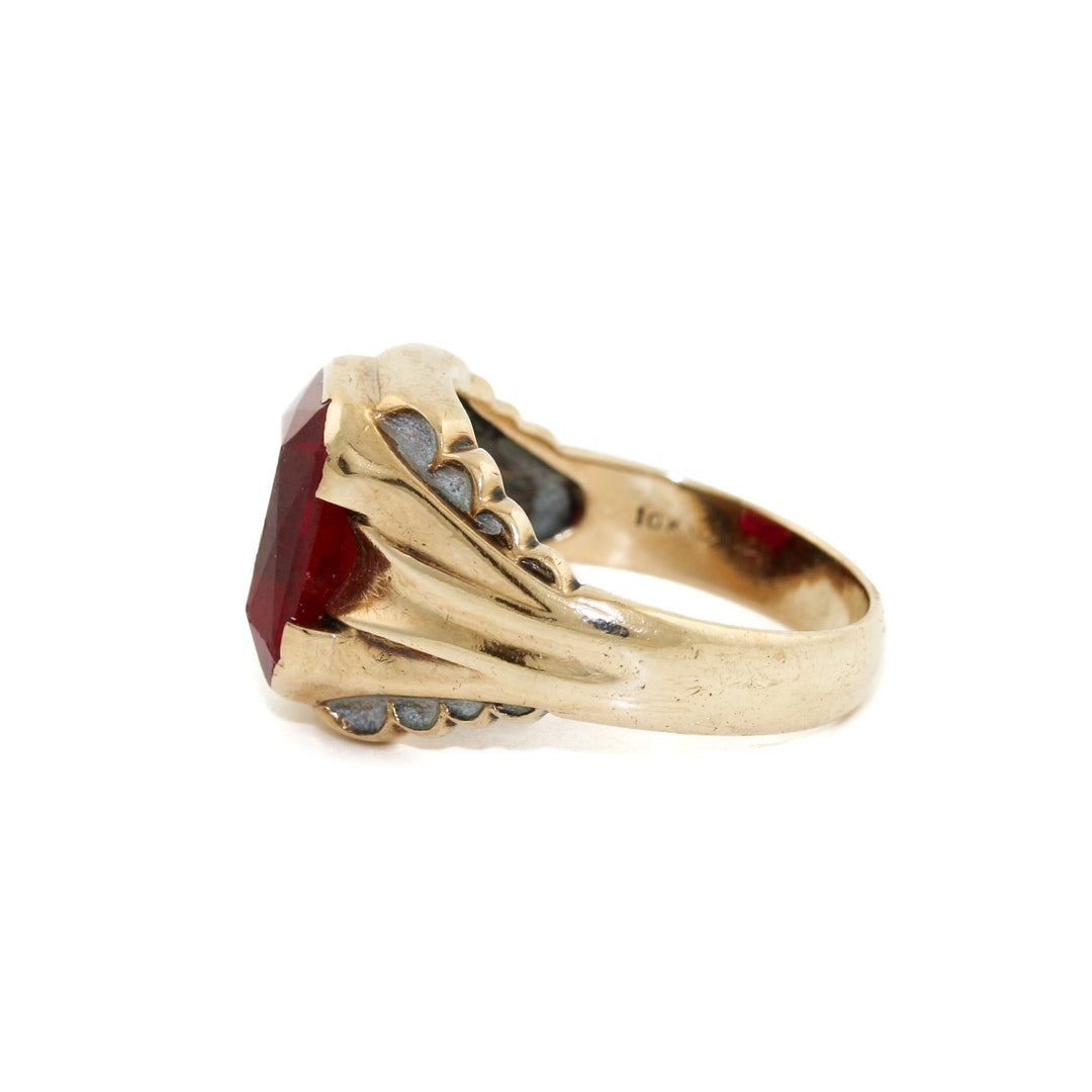 Synthetic Rub Ring 10k Ring - Kingdom Jewelry