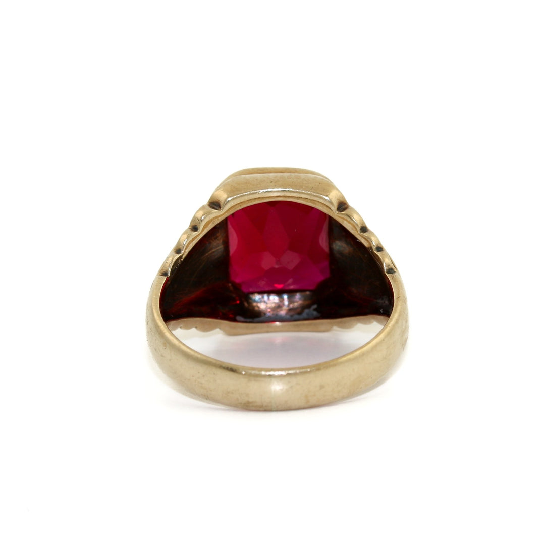 Synthetic Rub Ring 10k Ring - Kingdom Jewelry