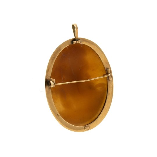 Vintage 14K Cameo Pin Pendant - Kingdom Jewelry