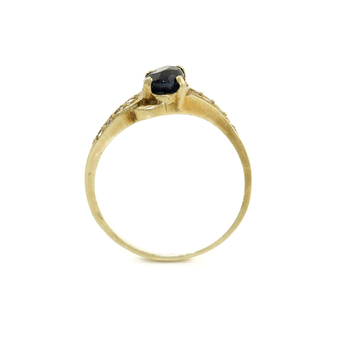 Vintage 14k Gold Dark Stone x Diamonds - Kingdom Jewelry