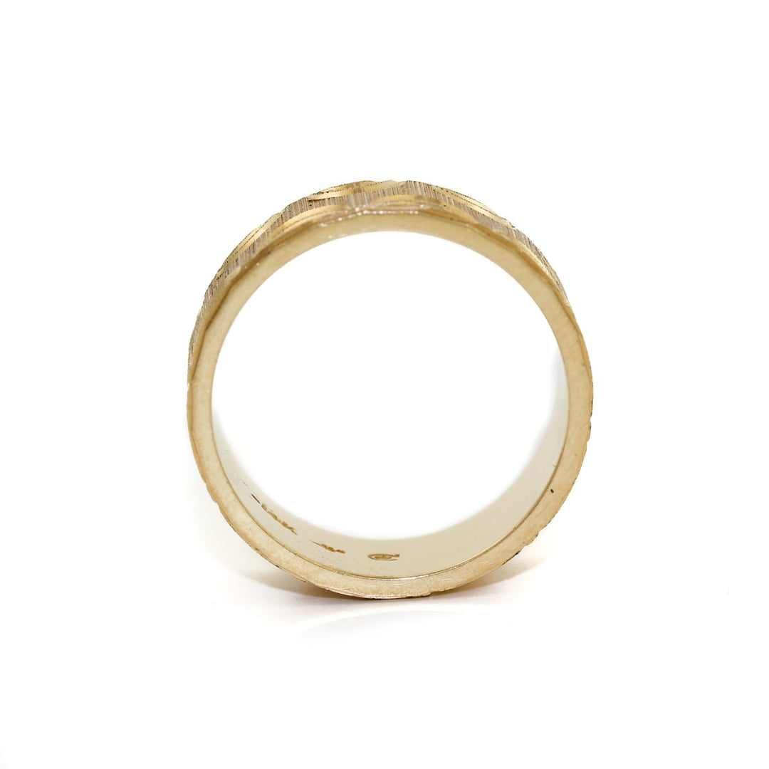Vintage 18k Textured Band sz 6.5 - Kingdom Jewelry