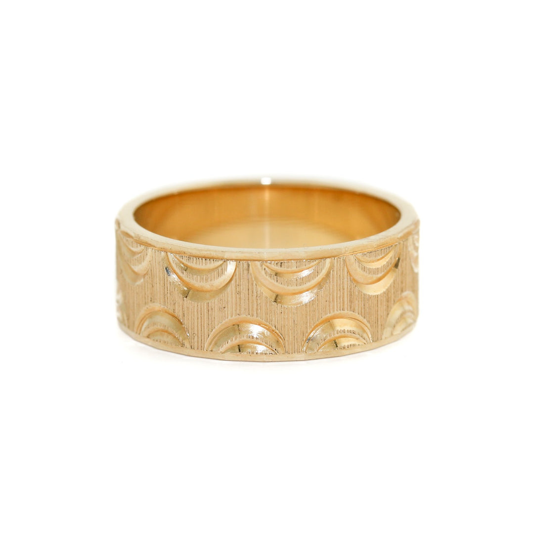 Vintage 18k Textured Band sz 6.5 - Kingdom Jewelry