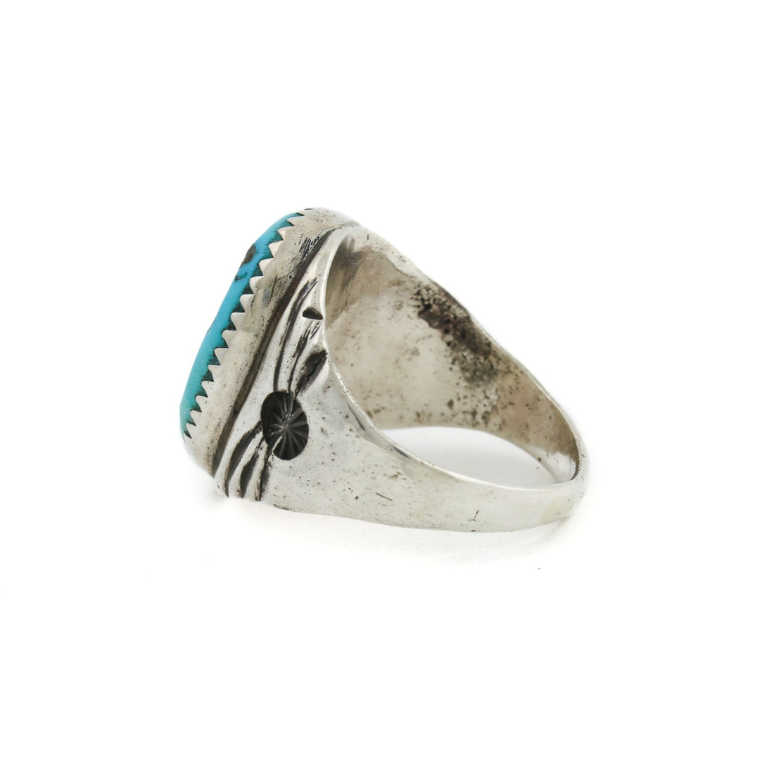 Vintage 1970's x Blue Valley Turquoise Navajo Ring - Kingdom Jewelry