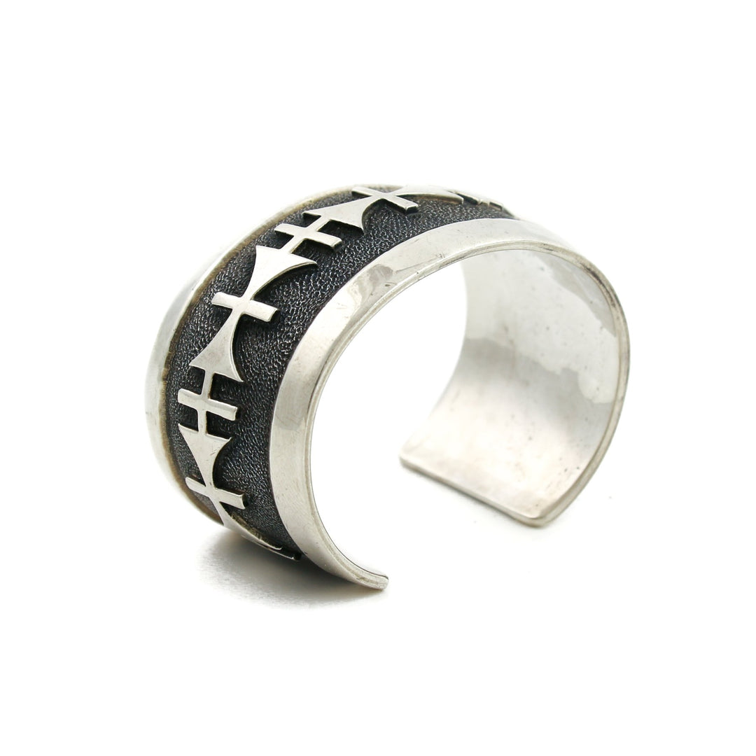 Vintage Silver Hopi Overlay Bracelet - Kingdom Jewelry