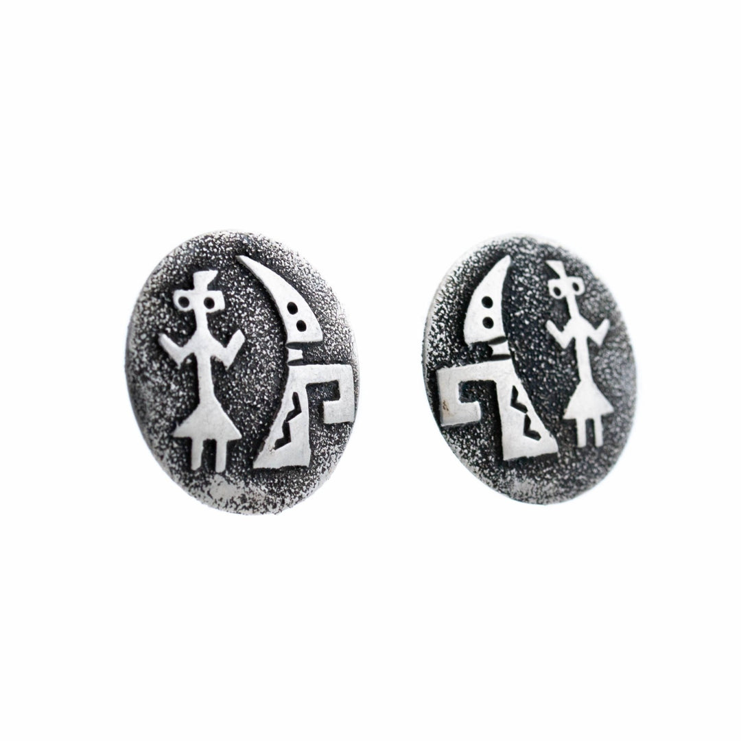 Vintage Silver Patinaed Earrings - Kingdom Jewelry