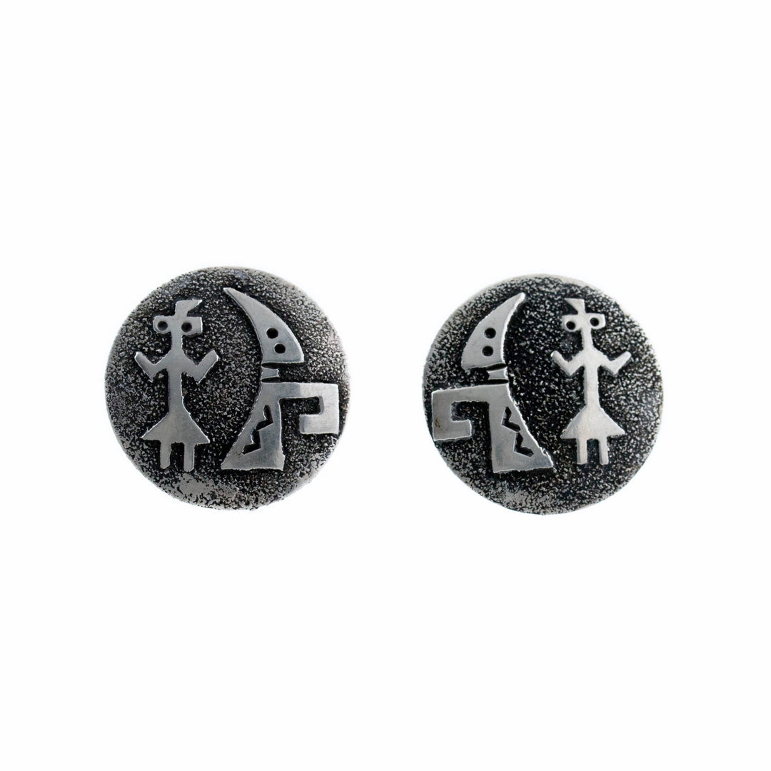 Vintage Silver Patinaed Earrings - Kingdom Jewelry