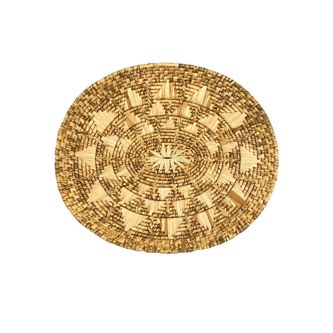 Vintage Weaved Flat Basket - Kingdom Jewelry