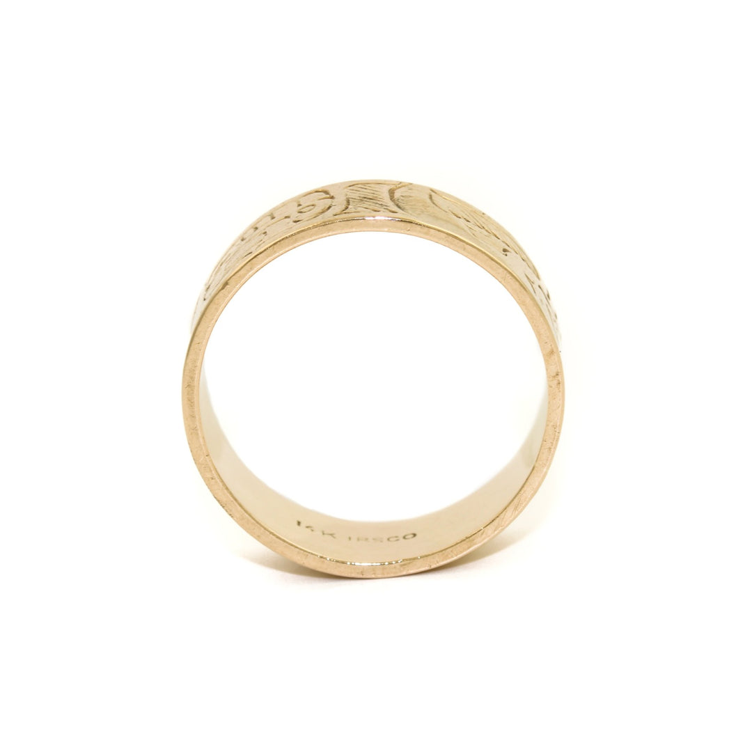 Vintage West Coast Motif 14k Gold Band 11.25 - Kingdom Jewelry