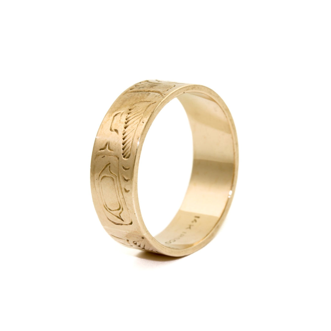 Vintage West Coast Motif 14k Gold Band 11.25 - Kingdom Jewelry