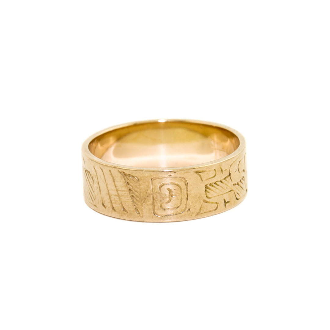 Vintage West Coast Motif 14k Gold Band 11.25 - Kingdom Jewelry