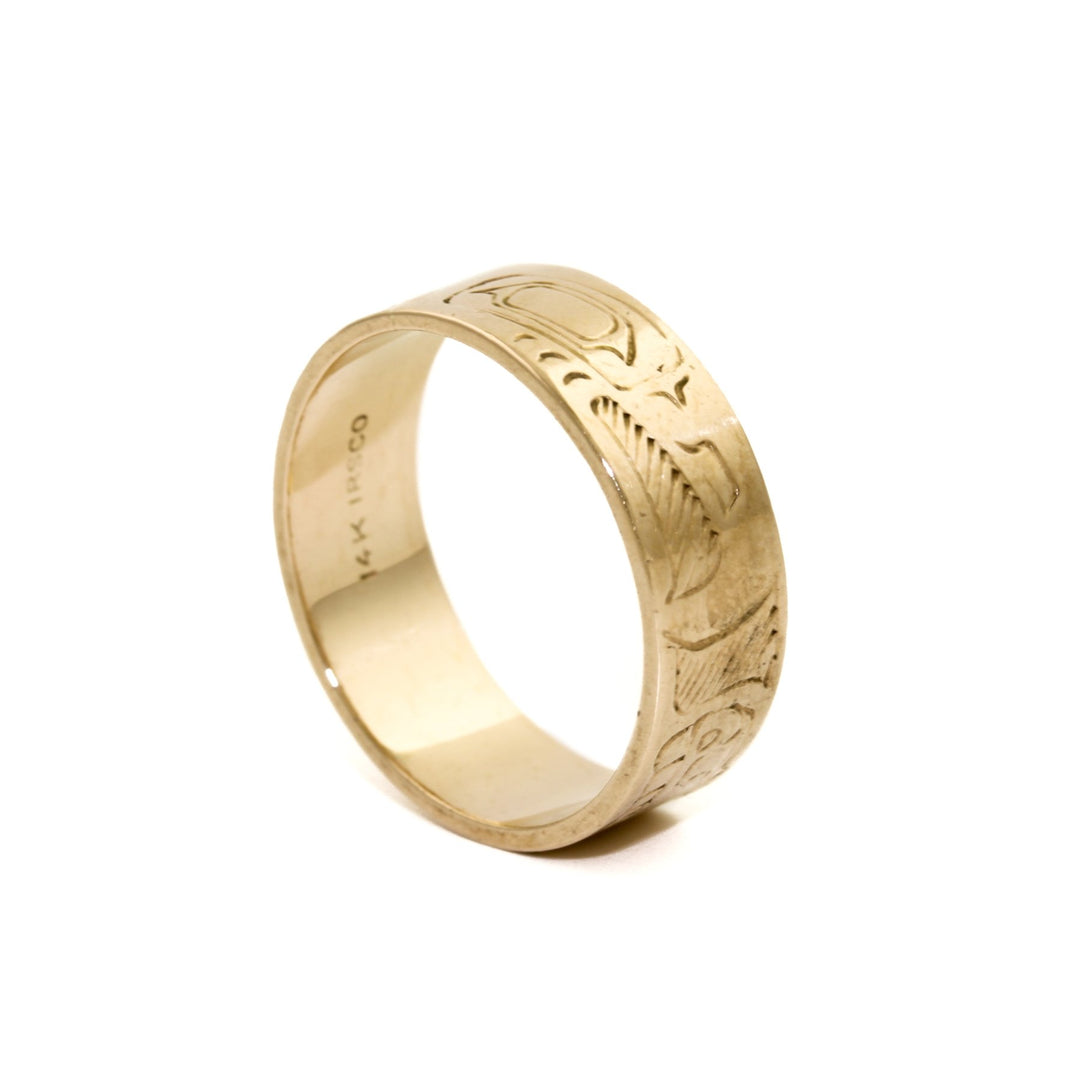 Vintage West Coast Motif 14k Gold Band 11.25 - Kingdom Jewelry