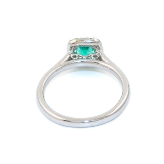 White Gold Emerald x Pave Diamond Ring - Kingdom Jewelry