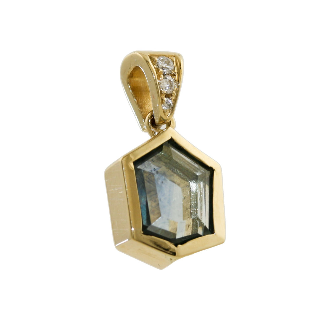 Yellow Portrait Cut Sapphire pendant - Kingdom Jewelry