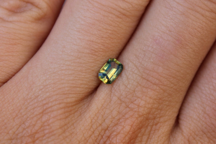 0.60ct Emerald Cut Parti Sapphire - Kingdom Jewelry