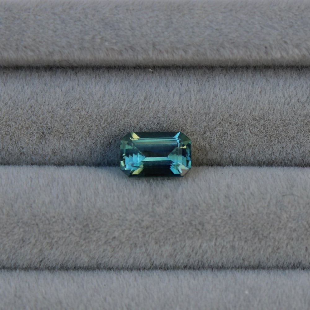 0.80ct Emerald Cut Aqua Teal Sapphire - Kingdom Jewelry