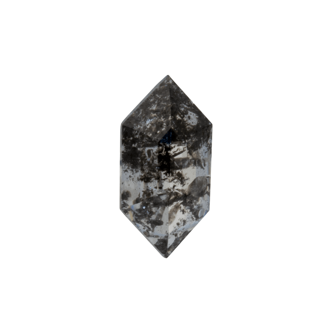 0.89ct Natural Salt and Pepper Elongated Hex Rose Cut - Kingdom Jewelry