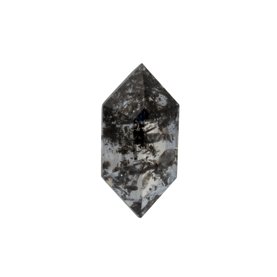 0.89ct Natural Salt and Pepper Elongated Hex Rose Cut - Kingdom Jewelry