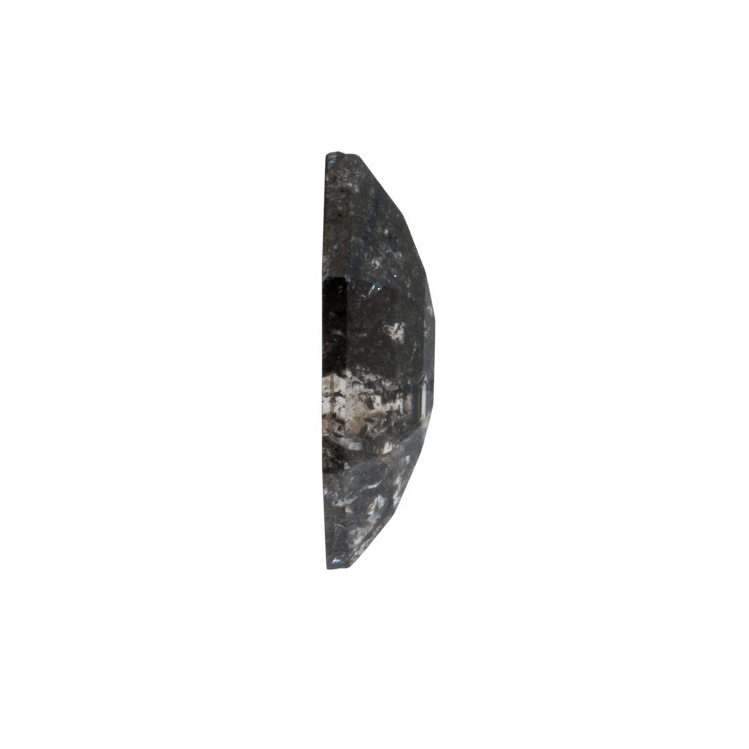 0.89ct Natural Salt and Pepper Elongated Hex Rose Cut - Kingdom Jewelry
