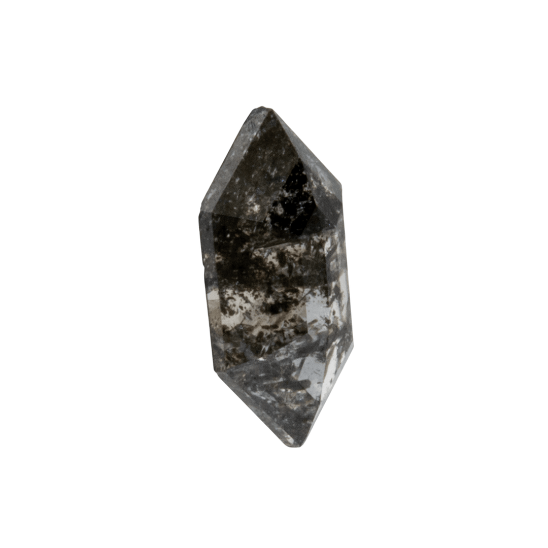 0.89ct Natural Salt and Pepper Elongated Hex Rose Cut - Kingdom Jewelry