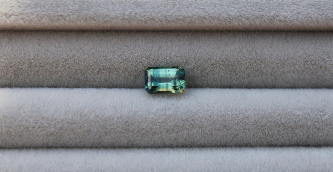 0.90ct Emerald Cut Parti Sapphire - Kingdom Jewelry