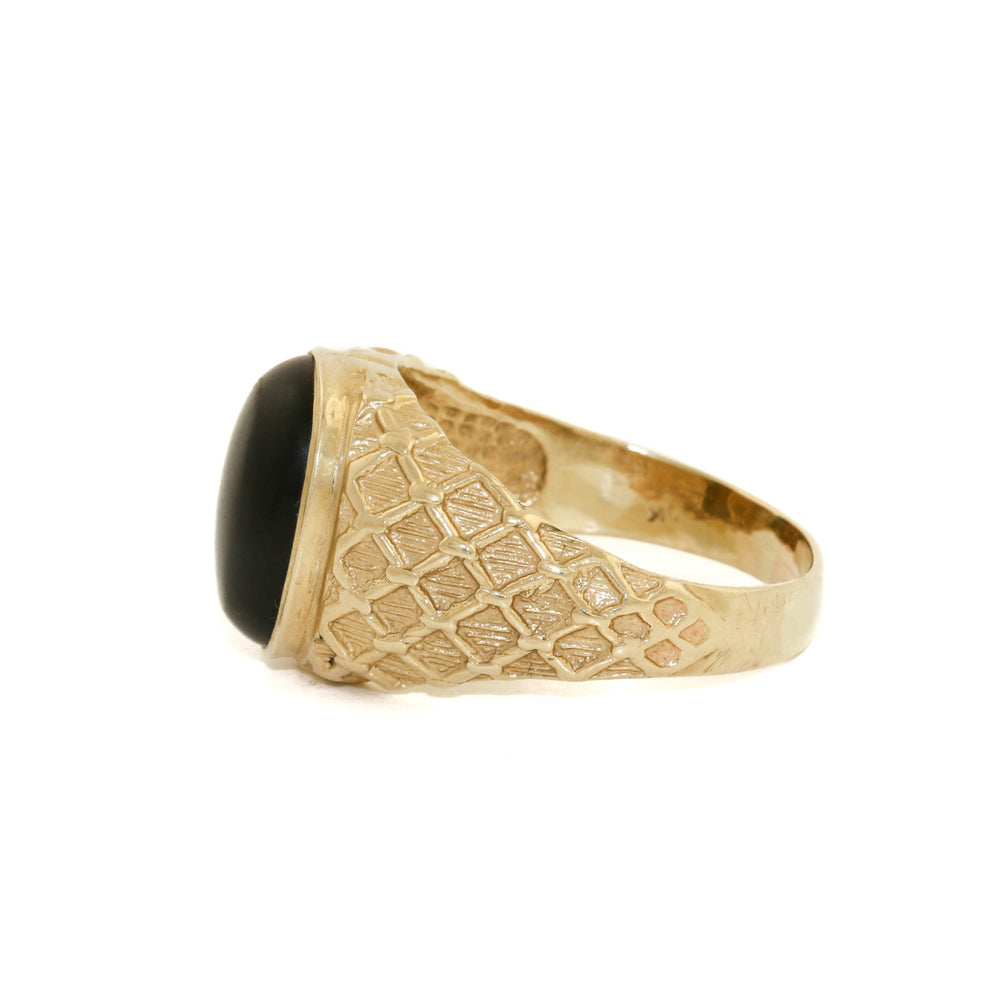 
                      
                        10 KT Gold x Tiger's Eye Grid Signet - Kingdom Jewelry
                      
                    