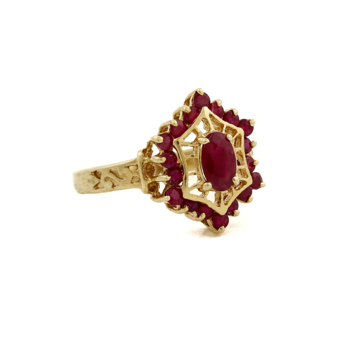 10 KT Gold x Vintage Ruby Cocktail Ring - Kingdom Jewelry