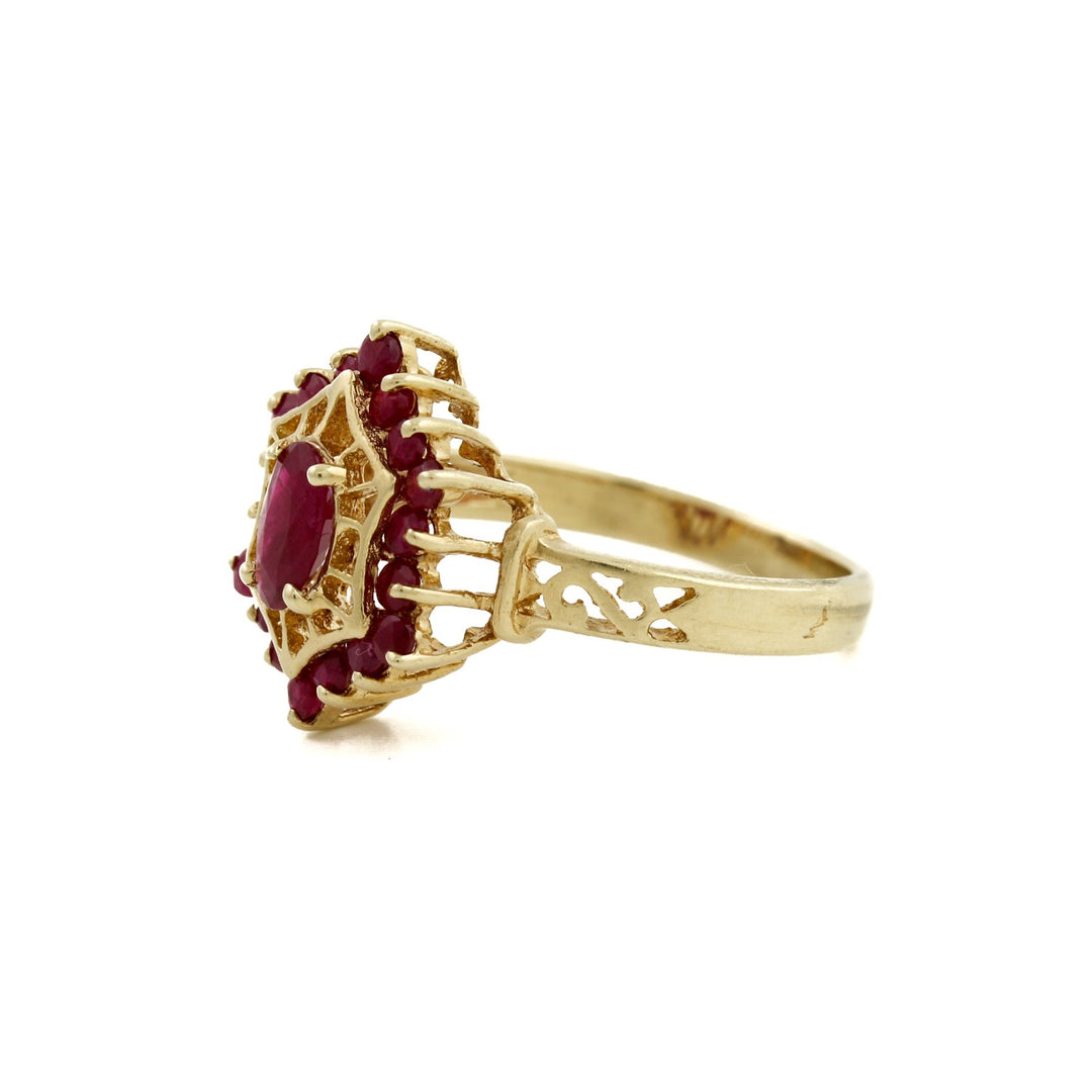 10 KT Gold x Vintage Ruby Cocktail Ring - Kingdom Jewelry