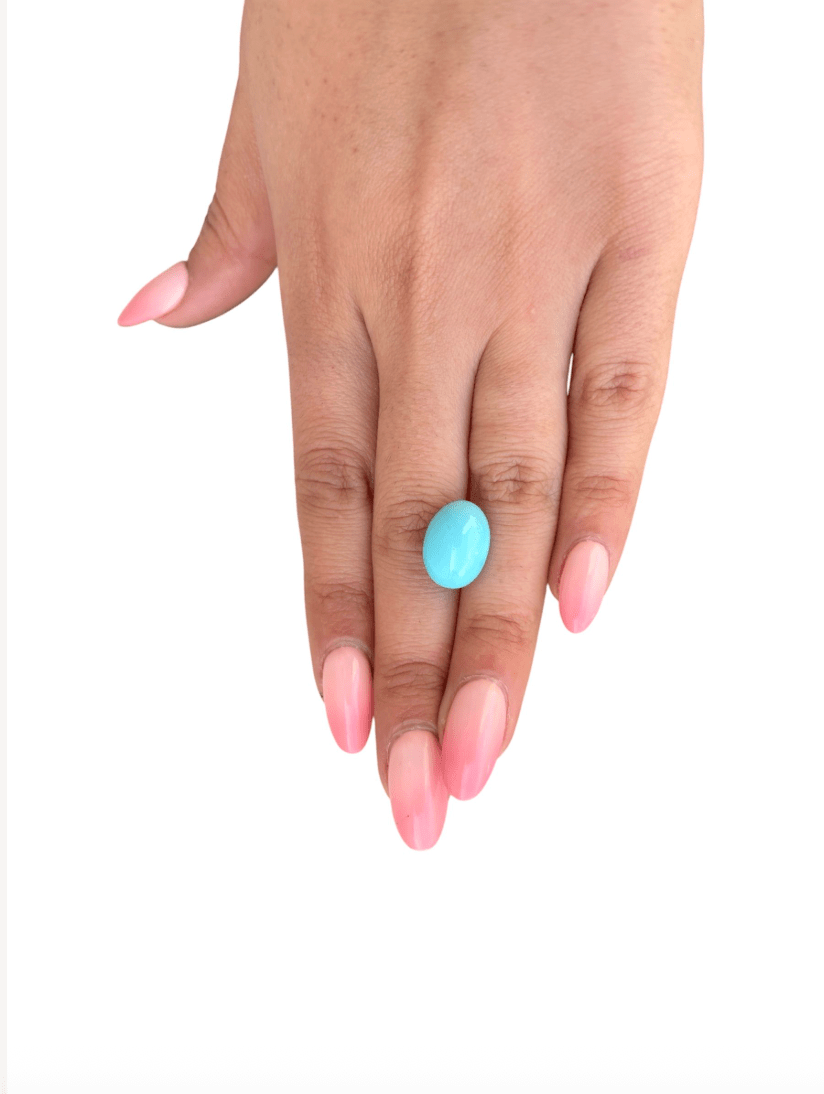 10.45ct Persian Robins Egg Blue Natural Turquoise - Kingdom Jewelry
