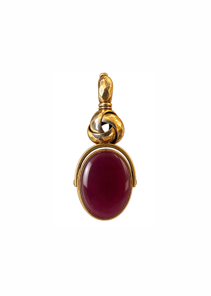 10K Antique Bloodstone + Carnelian Watch Fob - Kingdom Jewelry