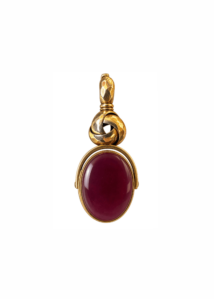 10K Antique Bloodstone + Carnelian Watch Fob - Kingdom Jewelry