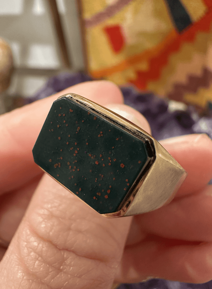 10k Blood Stone Signet Ring - Kingdom Jewelry