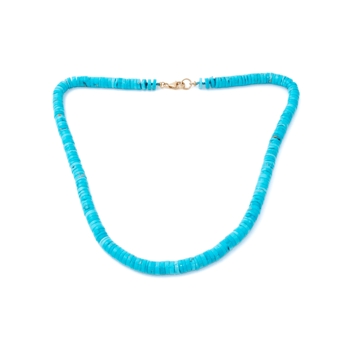 10k Gold Clasp x Blue Ridge Heishi Beaded Necklace - Kingdom Jewelry
