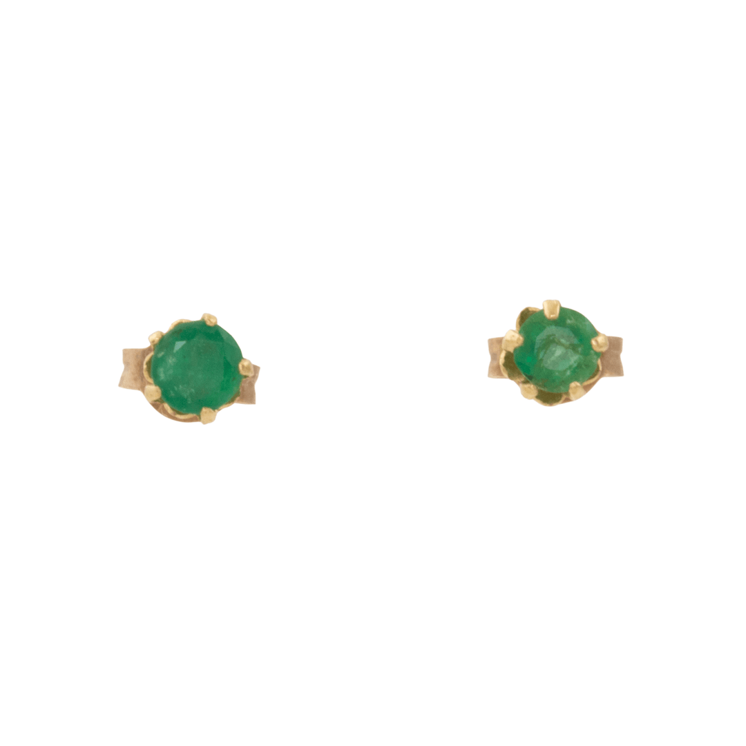 10k Gold Petite Emerald Stud Earrings - Kingdom Jewelry