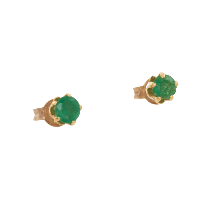 10k Gold Petite Emerald Stud Earrings - Kingdom Jewelry