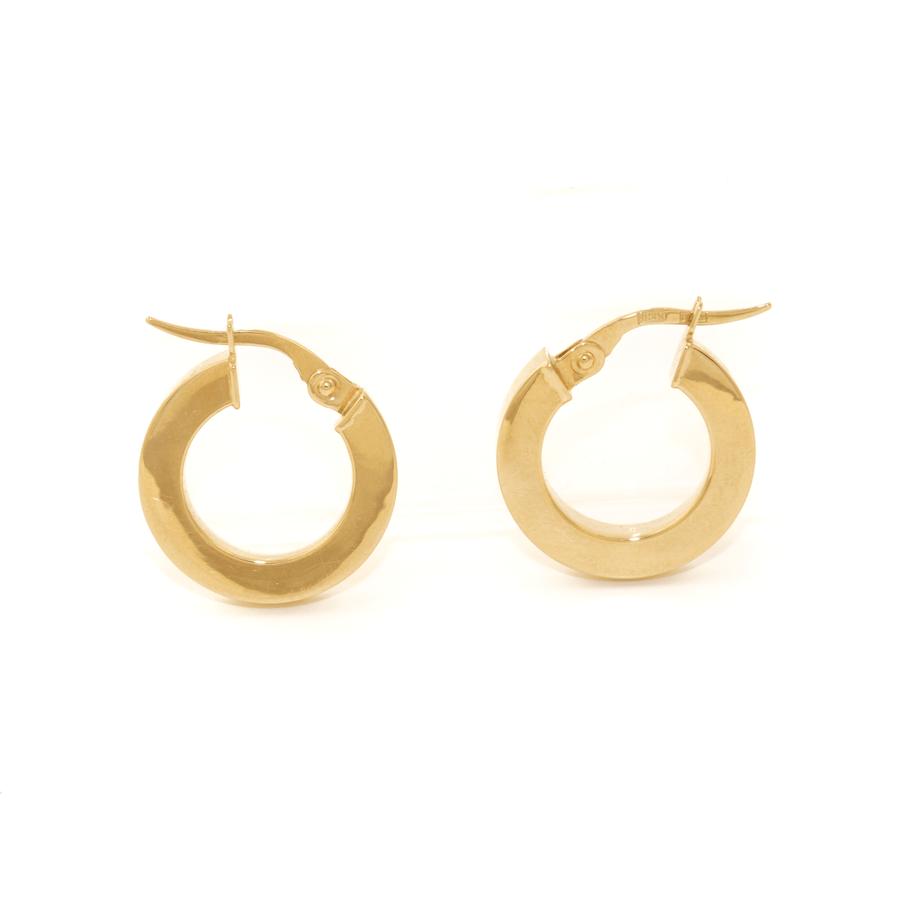 10k Gold x 3mm Flat Tube Hoops - Kingdom Jewelry